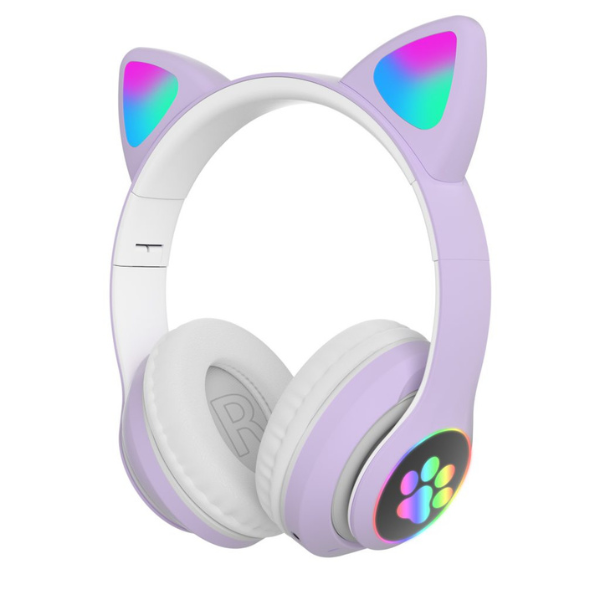 Беспроводные Bluetooth наушники Cat Ear со светящимися ушками