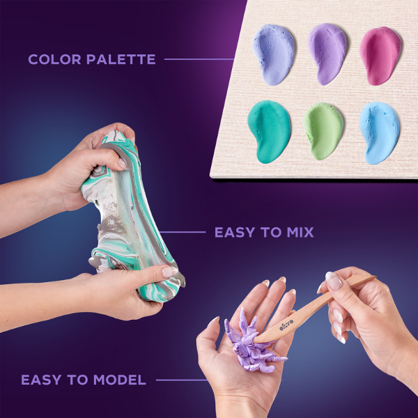Set creativ DIY cu plastilină aerată Air Clay „Gingașie” Set creativ DIY cu plastilină aerată Air Clay „Gingașie”