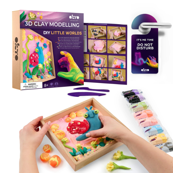 Set creativ DIY cu plastilină aerată Air Clay Lumi mici „Melc” Set creativ DIY cu plastilină aerată Air Clay Lumi mici „Melc”