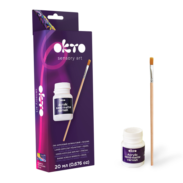 Lac acrilic semi-mat + pensulă