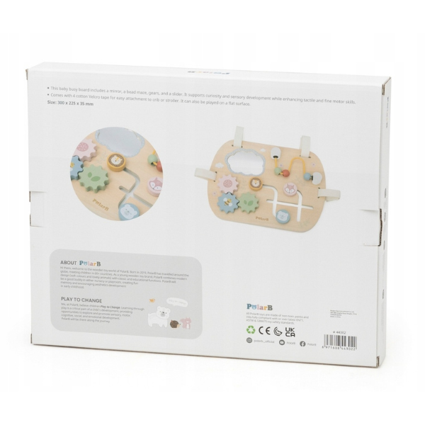 Busyboard educativ din lemn cu oglindă și labirint Busyboard educativ din lemn cu oglindă și labirint