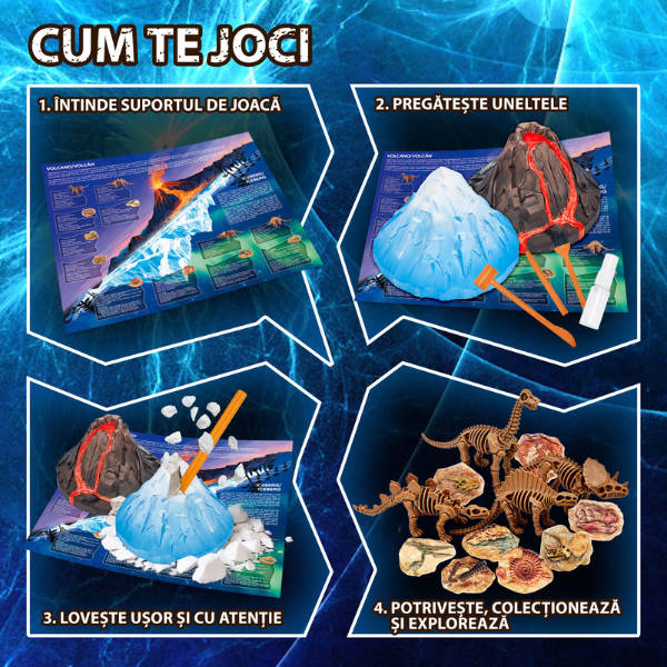 Set STEM pentru excavare „Vulcan și aisberg”, 12 descoperiri Set STEM pentru excavare „Vulcan și aisberg”, 12 descoperiri