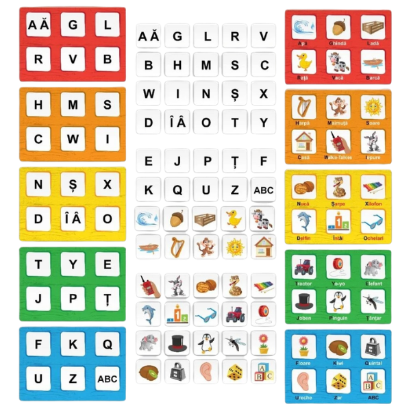 Обучающая игра «Изучаем алфавит», буквы и картинки, (рум.) Обучающая игра «Изучаем алфавит», буквы и картинки, (рум.)