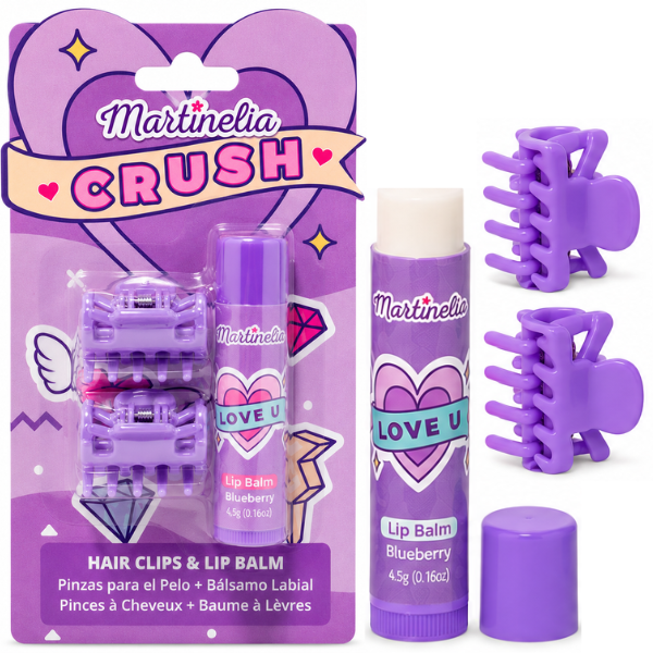 Martinelia set „Agrafe pentru păr și balsam de buze”, 3 modele Martinelia set „Agrafe pentru păr și balsam de buze”, 3 modele
