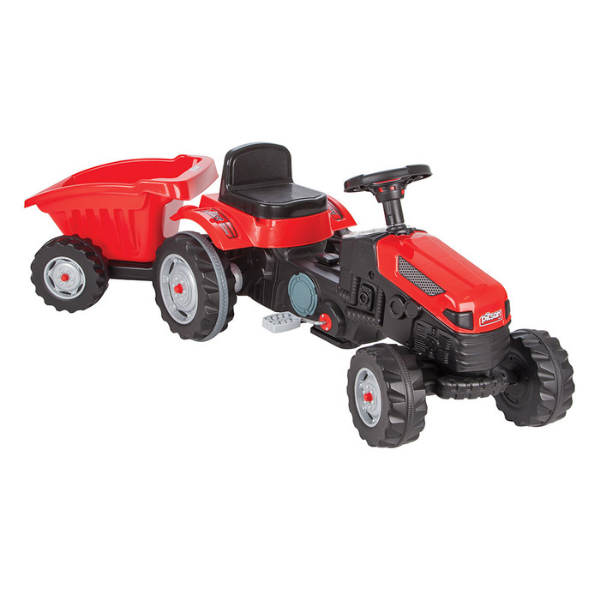 Tractor cu remorca ACTIVE, roșu Tractor cu remorca ACTIVE, roșu