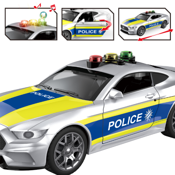 1:18 Mașină de poliție „Germană”, cu inerție (lumină / sunet) 1:18 Mașină de poliție „Germană”, cu inerție (lumină / sunet)