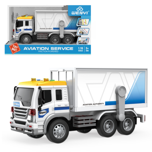 1:16 Vehicul de serviciu aeroportuar cu fricțiune (lumini /sunete) 1:16 Vehicul de serviciu aeroportuar cu fricțiune (lumini /sunete)