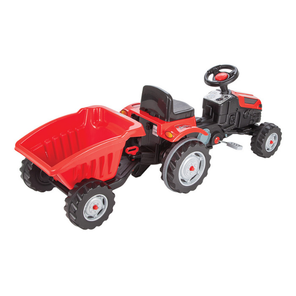 Tractor cu remorca ACTIVE, roșu Tractor cu remorca ACTIVE, roșu