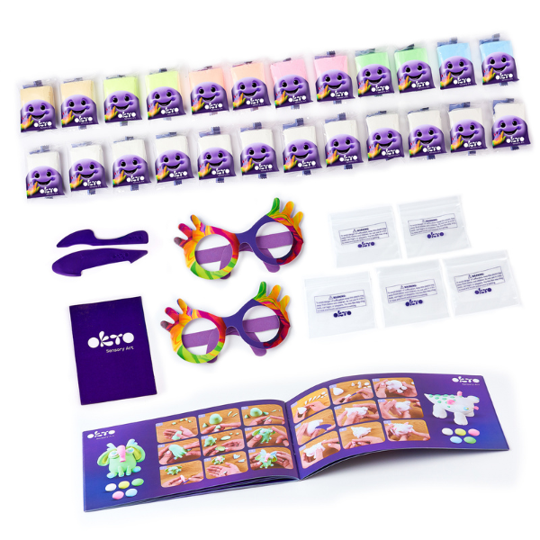 Set pentru creație din plastilină aerată Air Clay OKTO „Pastel”, 24 buc. x 10 g. Set pentru creație din plastilină aerată Air Clay OKTO „Pastel”, 24 buc. x 10 g.
