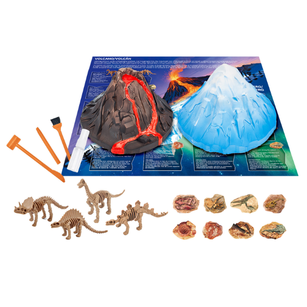 Set STEM pentru excavare „Vulcan și aisberg”, 12 descoperiri Set STEM pentru excavare „Vulcan și aisberg”, 12 descoperiri