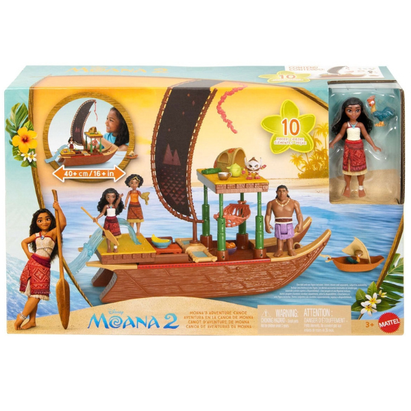Set de joacă Disney „Moana 2” Canoe de aventură cu păpușă și accesorii Set de joacă Disney „Moana 2” Canoe de aventură cu păpușă și accesorii