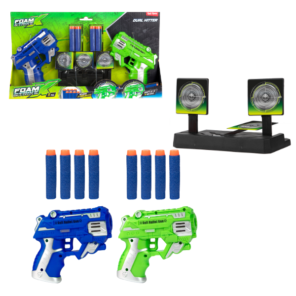 Set de pistoale cu gloanțe moi și țintă Set de pistoale cu gloanțe moi și țintă