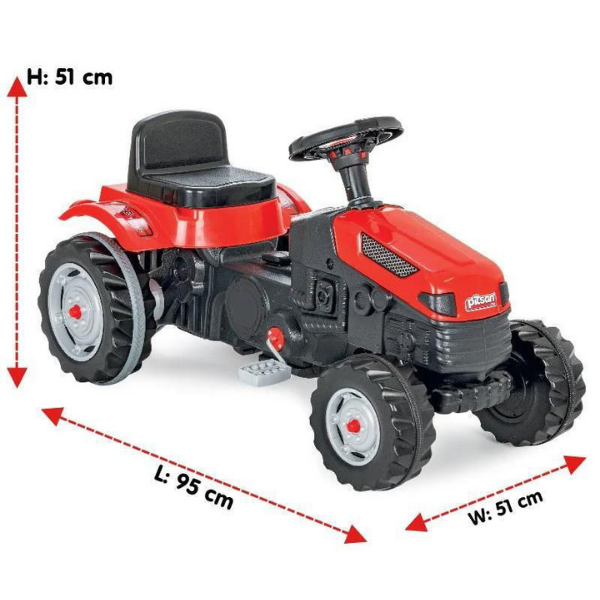 Tractor cu remorca ACTIVE, roșu Tractor cu remorca ACTIVE, roșu