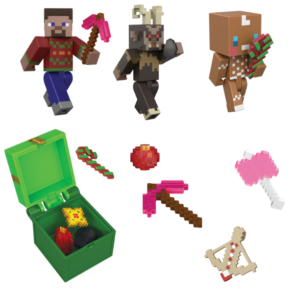Calendar Advent Minecraft cu 3 figurine și accesorii Calendar Advent Minecraft cu 3 figurine și accesorii
