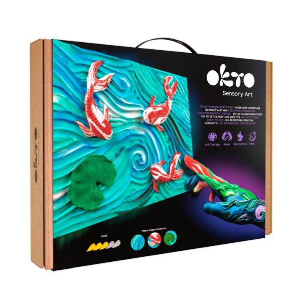 Tablou 3D cu plastilină aerată Air Clay 30×40 сm – Crapi Koi Tablou 3D cu plastilină aerată Air Clay 30×40 сm – Crapi Koi