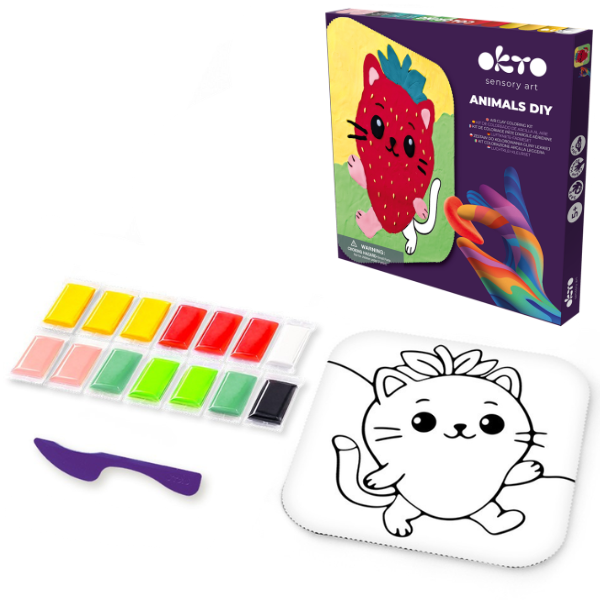 Tablou 3D pe numere din plastilină aerată Air Clay 24×24 cm – Pisica Căpșunică Tablou 3D pe numere din plastilină aerată Air Clay 24×24 cm – Pisica Căpșunică