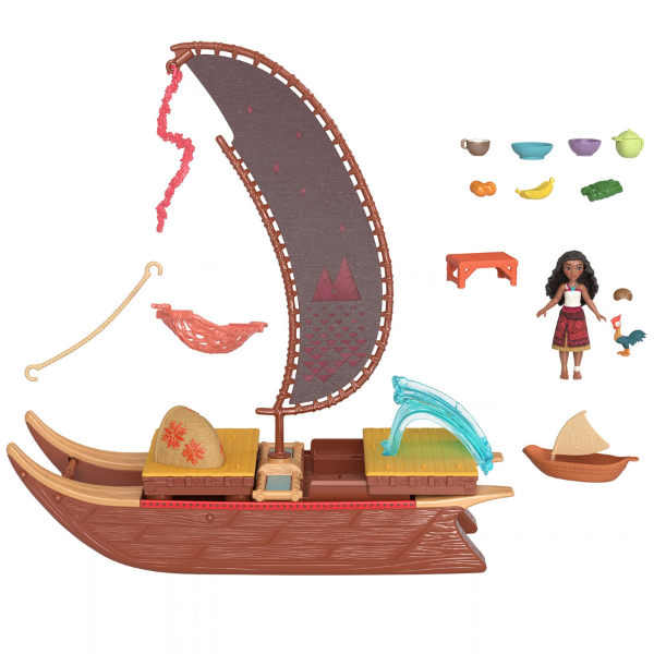 Set de joacă Disney „Moana 2” Canoe de aventură cu păpușă și accesorii Set de joacă Disney „Moana 2” Canoe de aventură cu păpușă și accesorii
