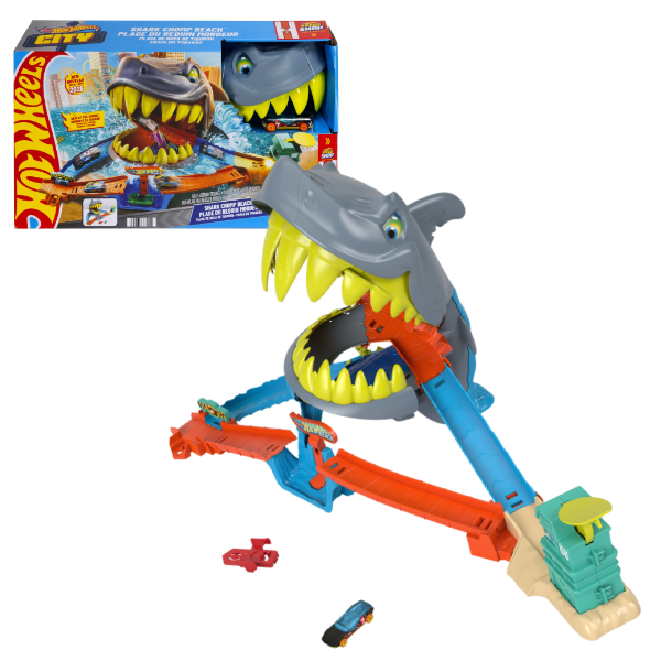 Set de joacă Hot Wheels: Plaja „Mușcătura rechinului” Set de joacă Hot Wheels: Plaja „Mușcătura rechinului”