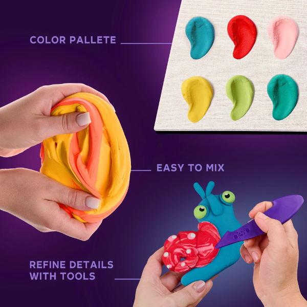 Set creativ DIY cu plastilină aerată Air Clay Lumi mici „Melc” Set creativ DIY cu plastilină aerată Air Clay Lumi mici „Melc”