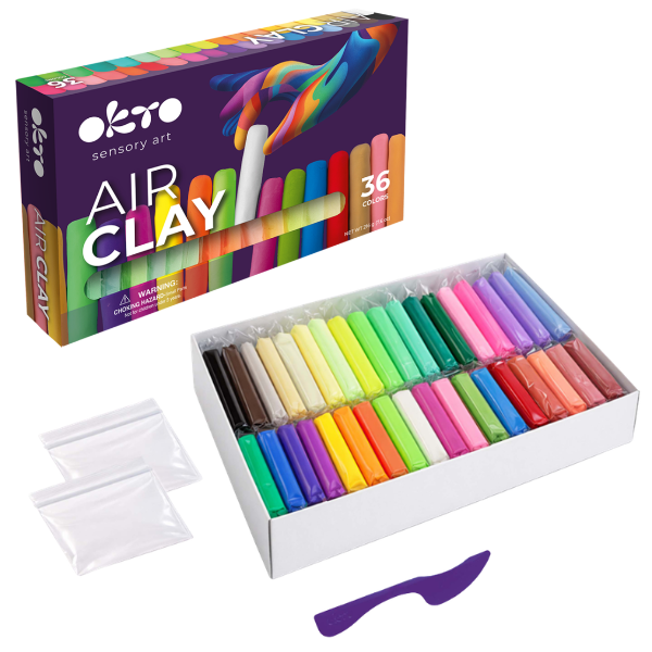 Set creativ cu plastilină aerată Air Clay OKTO, 36 buc × 6 g Set creativ cu plastilină aerată Air Clay OKTO, 36 buc × 6 g