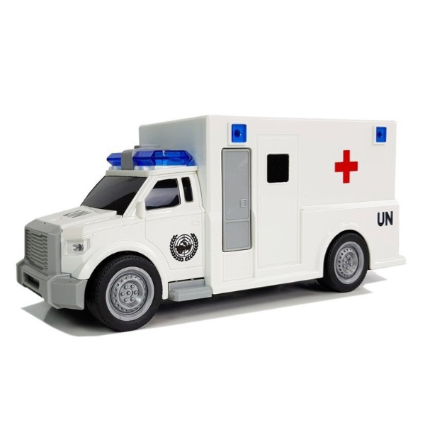 1:20 Ambulanță cu fricțiune (lumini / sunete) 1:20 Ambulanță cu fricțiune (lumini / sunete)