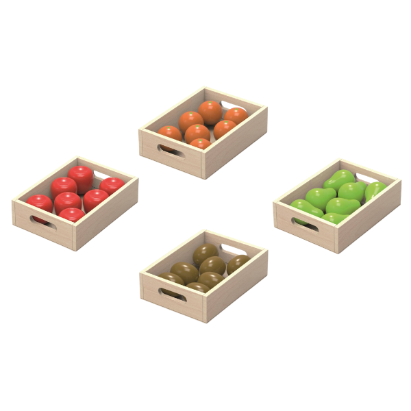 Set de joacă din lemn „Fructe și legume”, 10 lădițe Set de joacă din lemn „Fructe și legume”, 10 lădițe