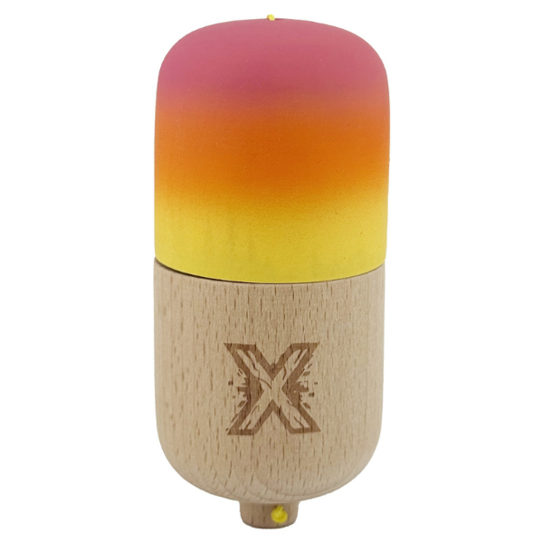 „Kendama Pill X Original”, profesională, ața 62/65 cm, 11 x 5 x 5 cm, gradient roz-portocaliu-galben „Kendama Pill X Original”, profesională, ața 62/65 cm, 11 x 5 x 5 cm, gradient roz-portocaliu-galben