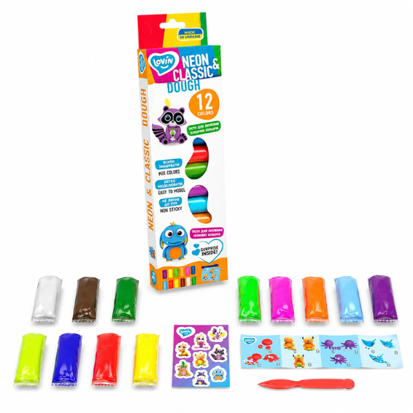 Set de aluat pentru modelare Play dough, 12 culori x 15 g. Set de aluat pentru modelare Play dough, 12 culori x 15 g.