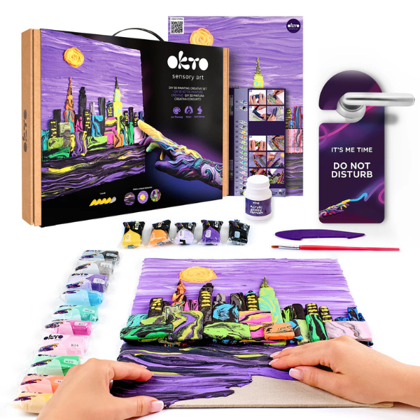 Tablou 3D cu plastilină aerată Air Clay 30×40 сm – Panorama New York-ului