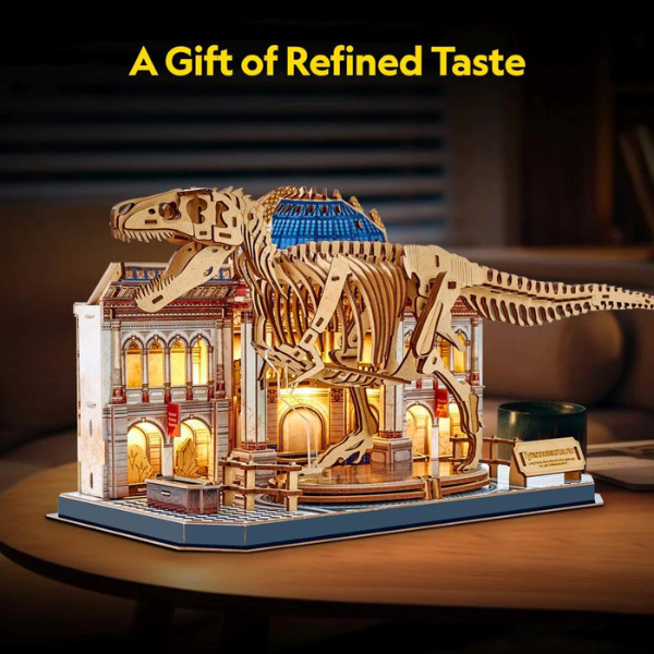 3D Puzzle „Muzeul de Științe Naturale – Tyrannosaurus Rex” cu iluminare LED, 262 elem. 3D Puzzle „Muzeul de Științe Naturale – Tyrannosaurus Rex” cu iluminare LED, 262 elem.