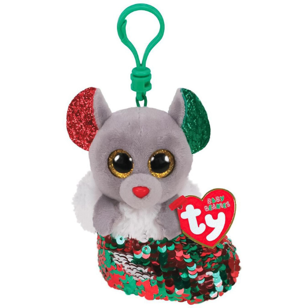 Брелочек — Мышка Chipper 12 см (Beanie boos clip) Брелочек — Мышка Chipper 12 см (Beanie boos clip)
