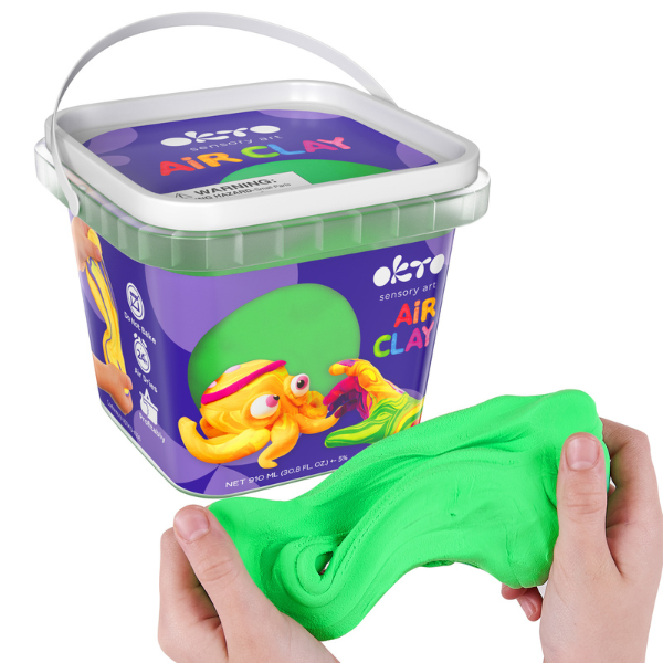 Воздушный пластилин Air Clay OKTO зеленого цвета, 270 г Воздушный пластилин Air Clay OKTO зеленого цвета, 270 г
