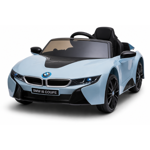 Машина BMW i8, Аккумулятор 12V7AH, 2 мотора 35W, EVA колеса, кожаные сидения Машина BMW i8, Аккумулятор 12V7AH, 2 мотора 35W, EVA колеса, кожаные сидения