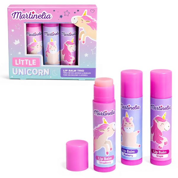 Martinelia Set de balsamuri pentru buze „Micul Unicorn” (3 buc.) Martinelia Set de balsamuri pentru buze „Micul Unicorn” (3 buc.)