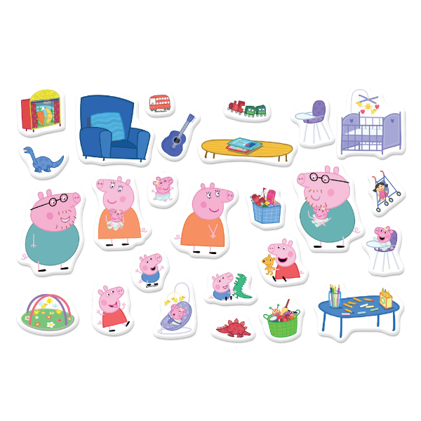 Joc de dezvoltare cu tablă magnetică, seria Purcelușa Peppa, 26 elem. Joc de dezvoltare cu tablă magnetică, seria Purcelușa Peppa, 26 elem.