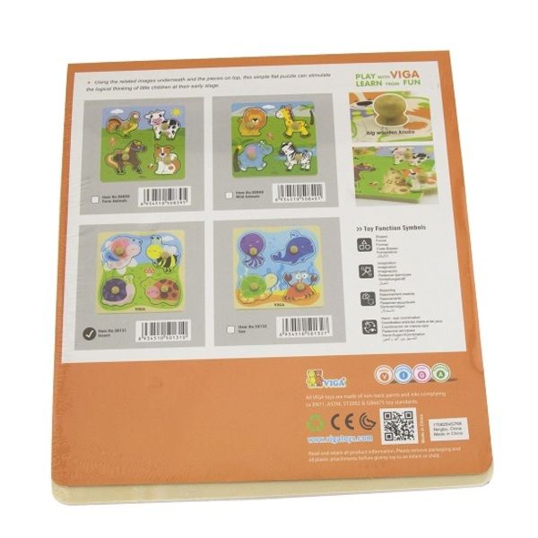 Puzzle din lemn cu buton „Insecte” Puzzle din lemn cu buton „Insecte”