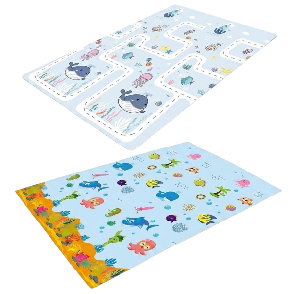 Covoras educativ cu 2 fete, impermeabil, marin, 180 x 120 x 1 cm Covoras educativ cu 2 fete, impermeabil, marin, 180 x 120 x 1 cm