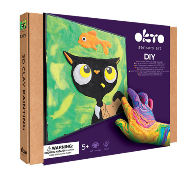 Tablou 3D pe numere din plastilină aerată Air Clay 29×29 cm – Pisica Neagră Tablou 3D pe numere din plastilină aerată Air Clay 29×29 cm – Pisica Neagră