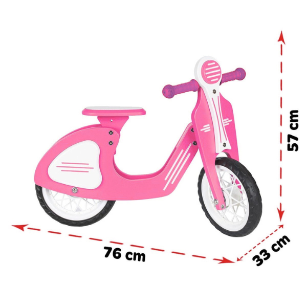 Retro-bicicletă fără pedale, cu roți EVA, roz Retro-bicicletă fără pedale, cu roți EVA, roz