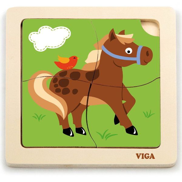 Set de puzzle-uri din lemn cu suport, 12 puzzle-uri Set de puzzle-uri din lemn cu suport, 12 puzzle-uri