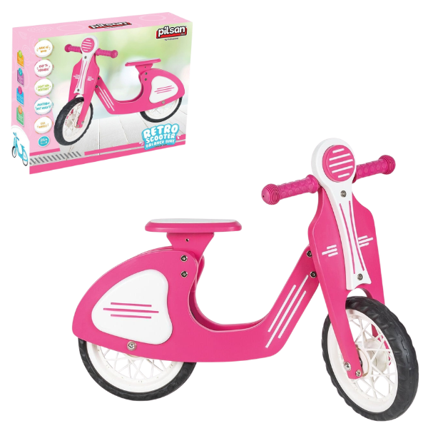 Retro-bicicletă fără pedale, cu roți EVA, roz Retro-bicicletă fără pedale, cu roți EVA, roz