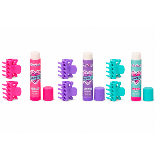 Martinelia set „Agrafe pentru păr și balsam de buze”, 3 modele Martinelia set „Agrafe pentru păr și balsam de buze”, 3 modele