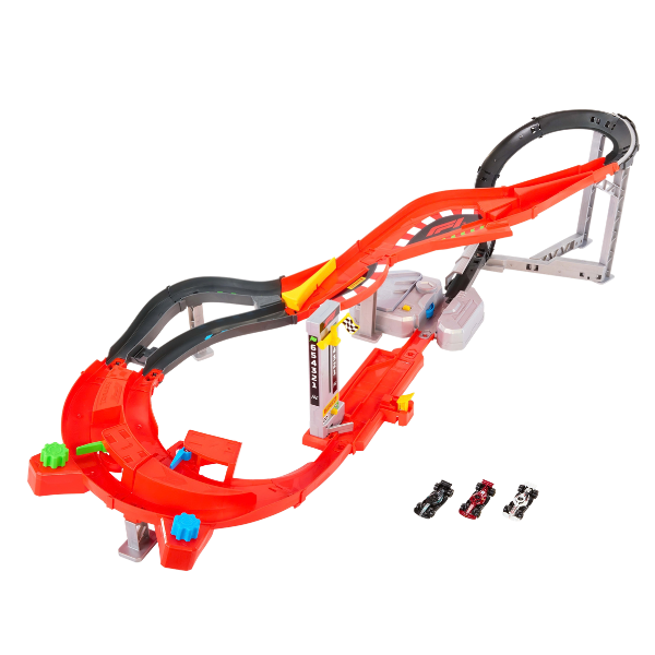 Pistă de curse „Circuit de viteză Formula 1” Hot Wheels Racing, 3 mașinuțe 1:64 Pistă de curse „Circuit de viteză Formula 1” Hot Wheels Racing, 3 mașinuțe 1:64