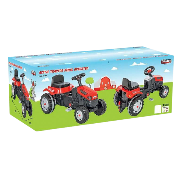 Tractor cu remorca ACTIVE, roșu Tractor cu remorca ACTIVE, roșu