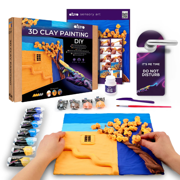 Tablou 3D cu plastilină aerată Air Clay 30×30 сm – După-amiază Aurie Tablou 3D cu plastilină aerată Air Clay 30×30 сm – După-amiază Aurie
