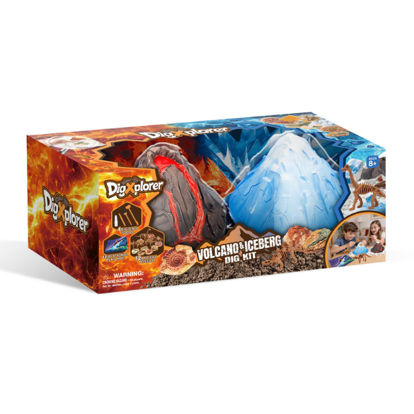 Set STEM pentru excavare „Vulcan și aisberg”, 12 descoperiri Set STEM pentru excavare „Vulcan și aisberg”, 12 descoperiri