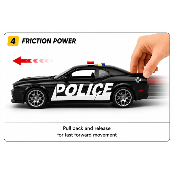 Mașină de poliție 1:18 (lumină / sunet) Mașină de poliție 1:18 (lumină / sunet)