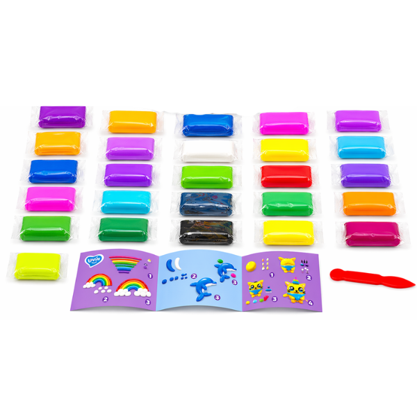 Set de plastilină aerată Air Clay, 25 culori x 4 g, 2 modele. Set de plastilină aerată Air Clay, 25 culori x 4 g, 2 modele.