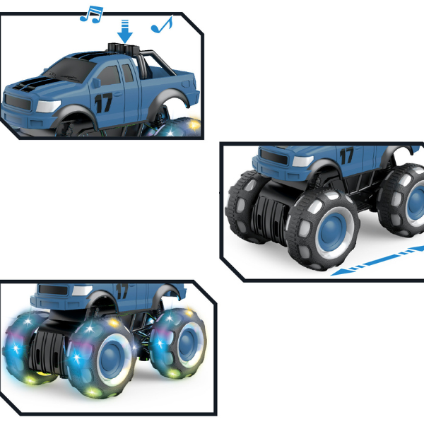 1:32 Monster Truck cu inerție (lumină/sunet), albastru 1:32 Monster Truck cu inerție (lumină/sunet), albastru