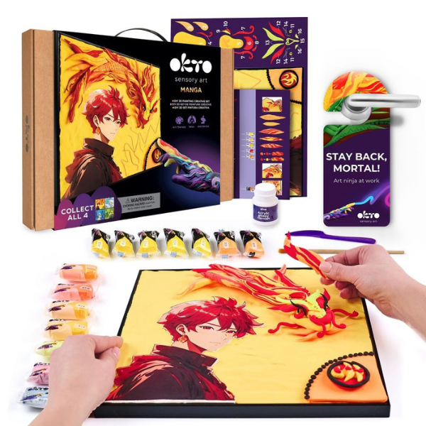 Tablou 3D cu plastilină aerată Air Clay 29×29 сm Manga – Foc